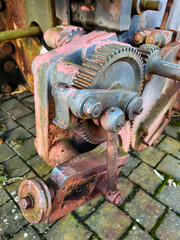 Vintage Mechanical Gear Assembly in Rust