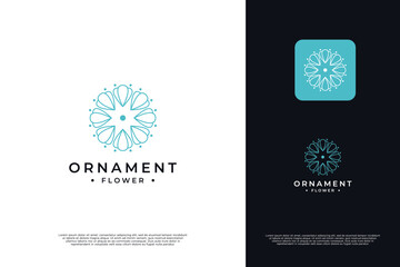 Fototapeta premium Flower tulip logo design. Beauty tulip flower logo