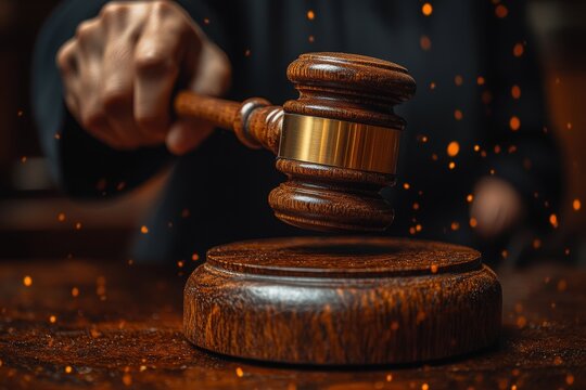 A judge smacking the gavel in court. Generative AI
