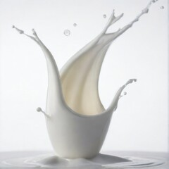photography of milk splash in motion isolated on white background