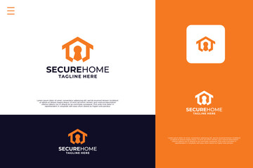 Simple home protect logo design