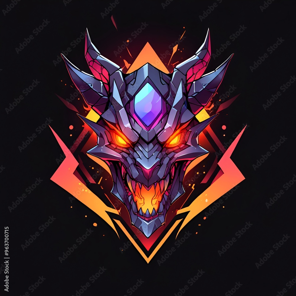 Sticker Fierce Dragon Mascot Logo