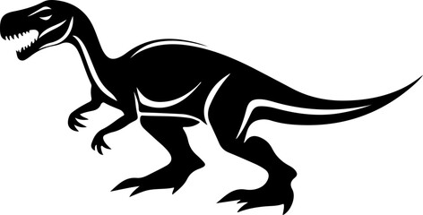 Obraz premium Stylized Black Dinosaur Silhouette Design