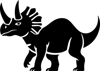 Naklejka premium Stylized Silhouette of a Triceratops Dinosaur