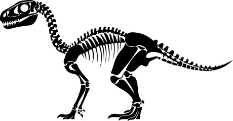Fototapeta premium Illustration of a Dinosaur Skeleton in Profile View