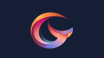 Abstract G logo with a streamlined, aerodynamic shape and gradient