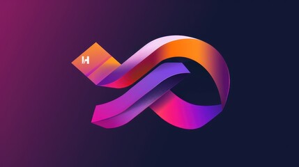 Abstract H logo with a streamlined, aerodynamic shape and gradient colors