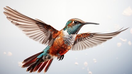 Obraz premium Hummingbird in Flight isolated on white background .