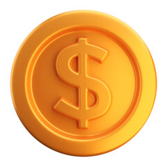 3D gold dollar coin. Finance symbol