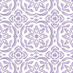 Watercolor medallion pattern Watercolor damask repeat pattern 