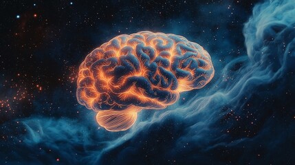 Obraz premium Cosmic Brain Nebula Galaxy Mind