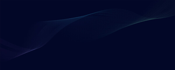 Dark abstract background with glowing wave vector illustration. Shiny moving lines design element. Modern purple, blue, yellow gradient flowing wave lines Background. Futuristic technology concept.