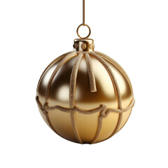 Golden Christmas Ball 3d Element PNG 4K Bola de Natal Dourada