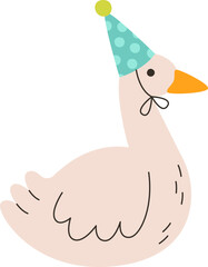 Birthday Goose With Hat Cone