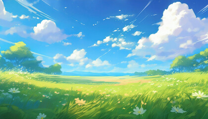 Obraz premium 真夏の大空の風景