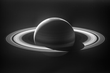 A detailed view of Saturn with its majestic rings showcased against a dark cosmic background
