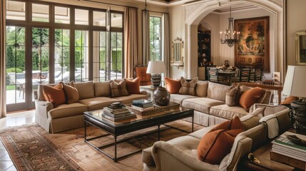 Elegant Luxury Living Room with Classic Interior Design