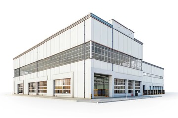 Fototapeta premium A modern office building with numerous windows and a flat roof