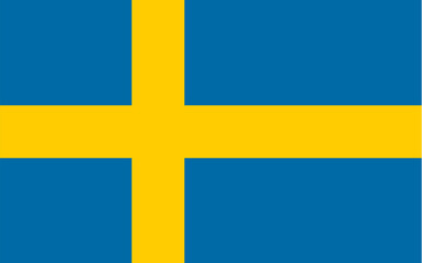Obraz premium National Flag Kingdom of Sweden, blue field charged with a yellow Nordic cross that extends to the edges, the vertical part of the cross is shifted to the hoist side