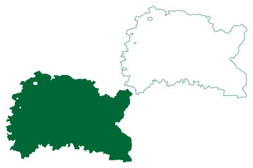 Obraz premium Bhilwara district (Rajasthan State, Republic of India) map vector illustration, scribble sketch Bhilwara map