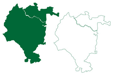 Bijapur district (Chhattisgarh State, Bastar division, Republic of India) map vector illustration, scribble sketch Bijapur map