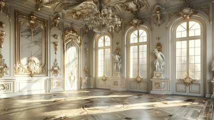 Obraz premium Elegant Opulent Room with Intricate Design and Gorgeous Natural Light