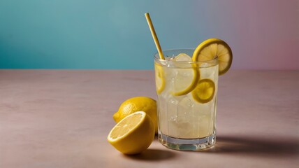 Fototapeta premium lemonade isolated in aesthetic background