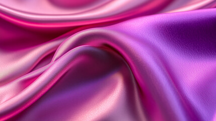 Luxurious Pure Silk Fabric Close-Up: Smooth and Shiny Texture pink