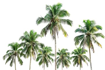 Obraz premium A group of palm trees stands tall against a bright and clear white sky