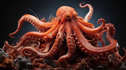 Fototapeta premium octopus with white backround