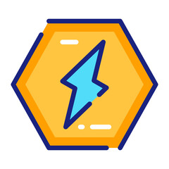 Hexagon Shaped High Voltage Symbol