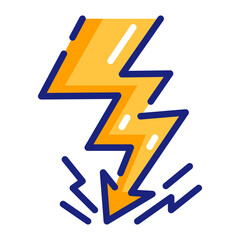 Abstract Yellow Lightning Bolt Symbol