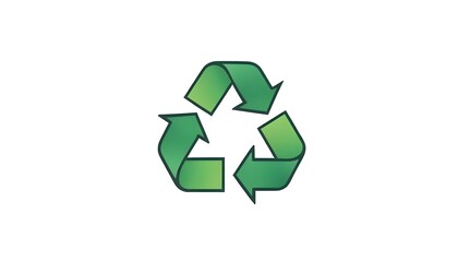 Fototapeta premium Green recycle logo on a white background
