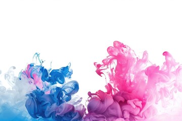 Two colors of ink being mixed together to create a new hue