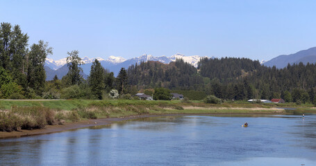 Green countryside of British Columbia during spring time