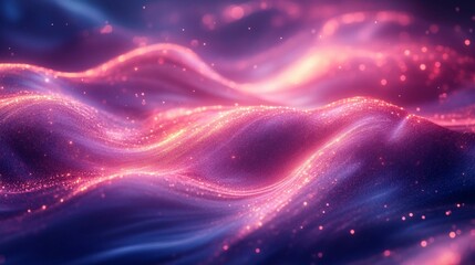 Fototapeta premium Dynamic abstract wallpaper with light effects in blue, pink, and purple, featuring 3D rendering for enhanced visual appeal. Generative AI
