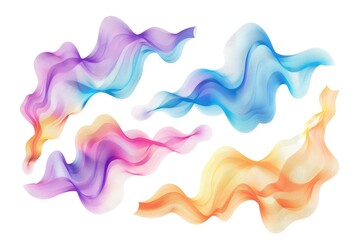 A set of colorful waves on a white background, perfect for use in design and visual projects