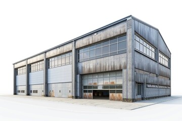 Obraz premium Large industrial building with numerous windows, suitable for architecture or interior design use