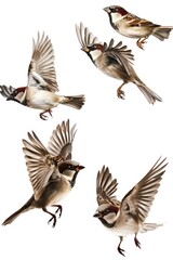 A group of birds soaring through the sky, great for outdoor and nature-related concepts