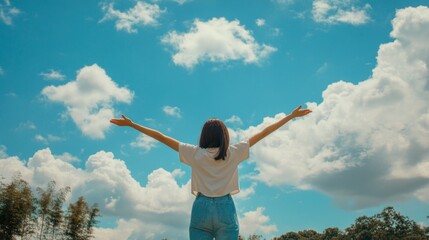 Embracing Freedom Under a Bright Sky