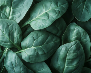 Fototapeta premium a bunch of fresh spinach leaves rich in vitamins a and c against an isolated background