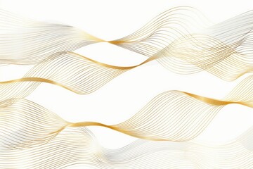 Abstract background featuring wavy lines in white and gold colors