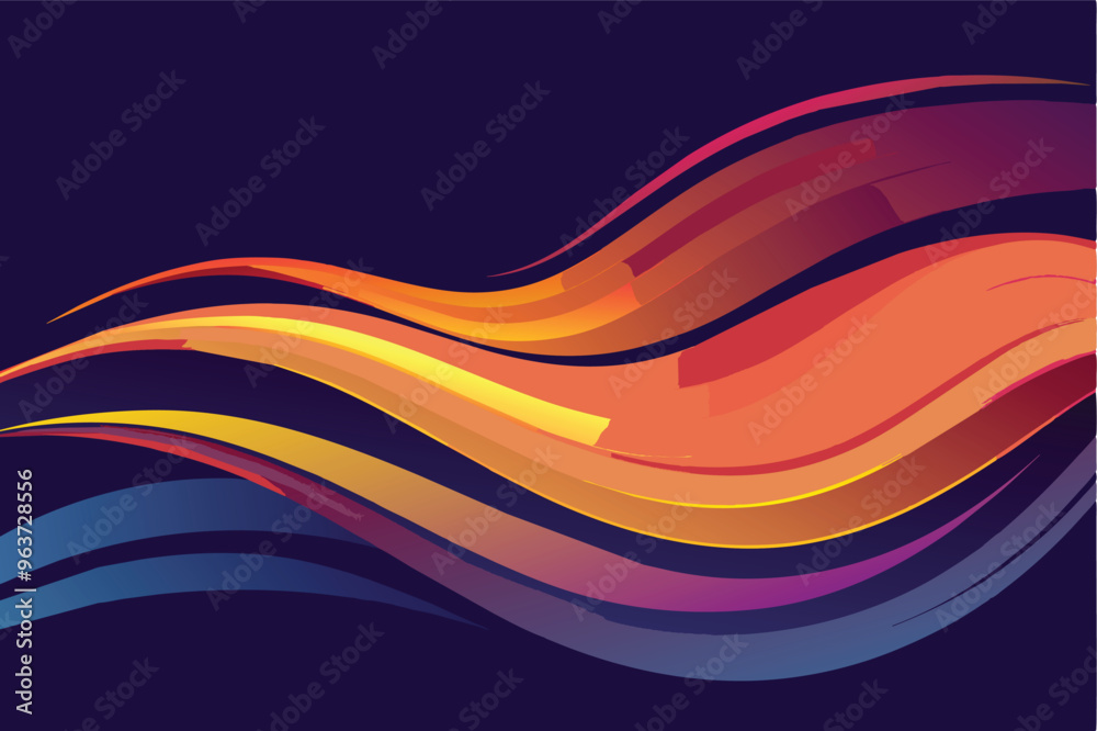 Leinwandbilder Abstract waves of color blend seamlessly on a dark background, creating a dynamic and energetic visual experience that evokes movement and creativity