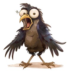 Naklejka premium Grouse Fear emotion fantasy animal cartoon isolated whitebackground