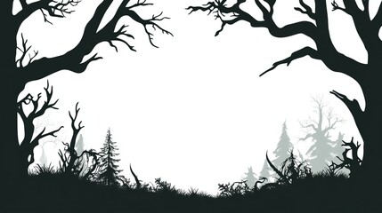 Mysterious Forest Silhouette