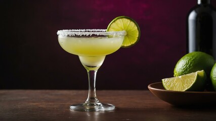 margarita cocktail/alcoholic drink isolated in aesthetic background
