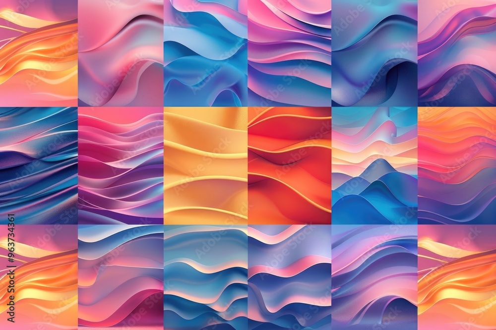 Poster a set of unique and colorful abstract backgrounds for various designs and projects