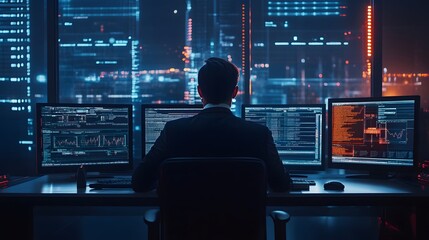 Cybersecurity Concept Alarm Warning System Administrator