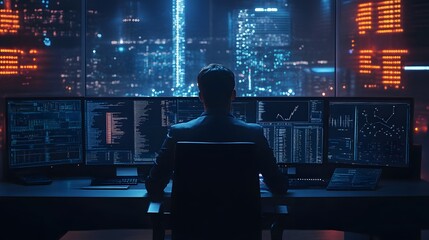 Cybersecurity Concept Alarm Warning System Administrator