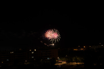 Fireworks in the town of Valdemoro for its local festival, Nuestra Señora del Rosario.